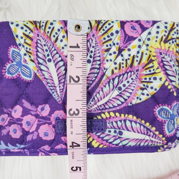 NWOT Vera Bradley 3 in 1 Crossbody Wristlet Batik Leaves All In One Purple RFID - Picture 11 of 16